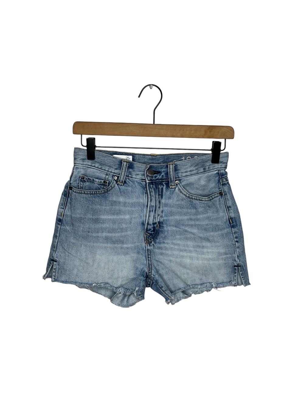 GAP High Rise Cut Off Shorts Light Wash Size 25R